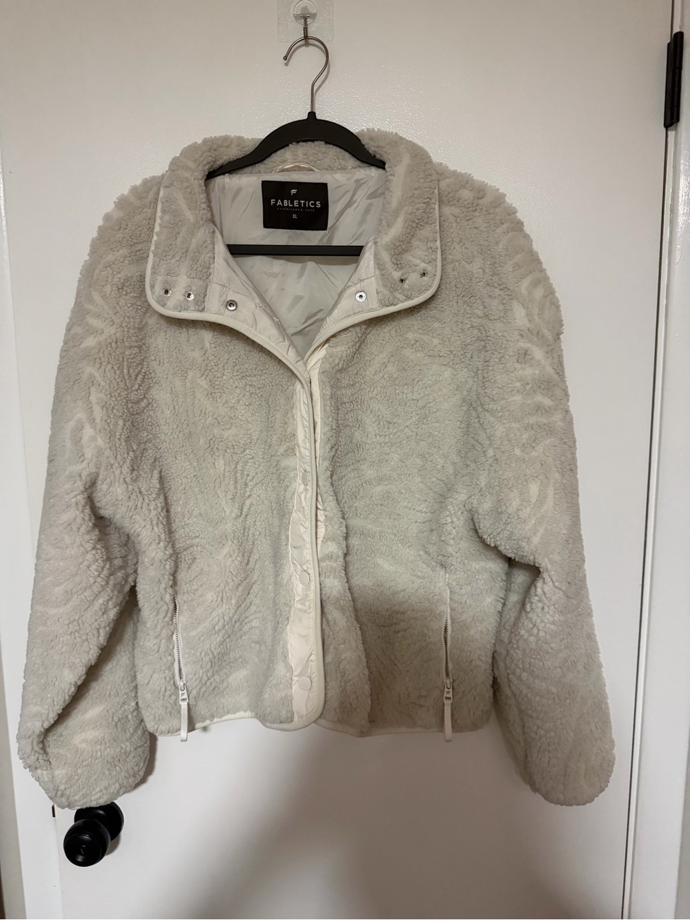 Fabletics Off-White Plush Sherpa Jacket
